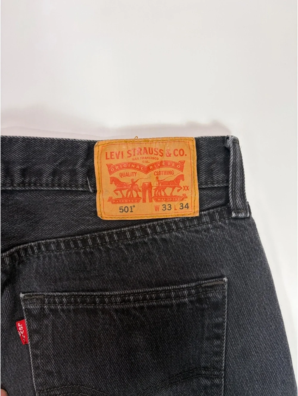 Vintage Straight Leg Levi's 501 Jeans Mens W33 L34 Black Denim Button Fly
